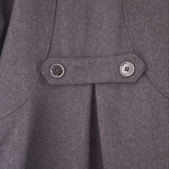 Vintage Peacoat Blazer Dark Gray Wool Blend Cropped Double Breasted DC Brand - Picture 12 of 13
